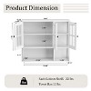 3-Door Wall Mounted Bathroom Cabinet with Towel Bar, Modern Storage Cabinet with Fluted Glass - ModernLuxe - 3 of 4