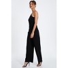 One-Shoulder Scuba Crepe Jumpsuit With Gold Buckle - 3 of 4