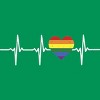 Adult Design By Humans Heartbeat Rainbow Heart Pride By KangThien T-Shirt - 2 of 2