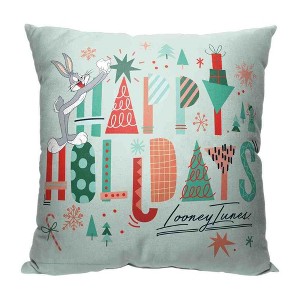 Warner Bros. Looney Tunes Happy Holidays Throw Pillow 18x18 Inches - 1 of 2