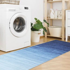 Modern Ombre Washable Rug Living Room Abstract Area Rug Low Pile Non-Shedding Soft Throw Rugs - 1 of 4