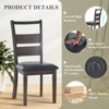 Upholstered Dining Chairs Set of 2, PU Leather Dining Room Kitchen Side Chair, Black - 3 of 4