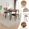 3-Piece Dining Set for 2 with Square Table, Storage Rack, Metal Frame, and Upholstered Chairs, Perfect for Small Spaces, Apartments, and Kitchens. - 4 of 4