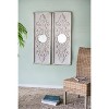 Wooakway 48"H 16.9"W 2-Piece Antique White Wood Accent Wall Mirrors Distressed Mirrors for Living Room Entryway Bedroom - 2 of 4