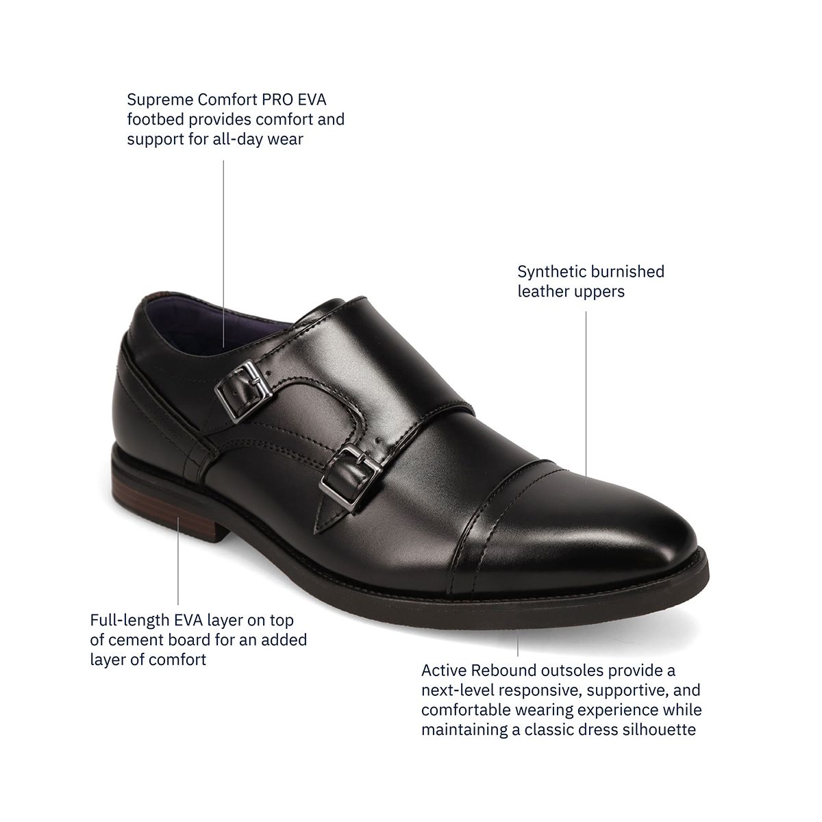 Dockers Mens Ballard Double Buckle Dress Shoe - thumbnail 7
