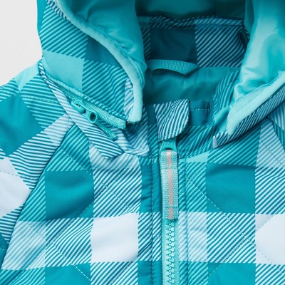 Детские куртки Cat & Jack Toddler Adaptive Quilted Jacket - Cat & Jack™ Blue 4T: Midweight Hooded Coat, Stripe Pattern, 2 Pockets — фото 3