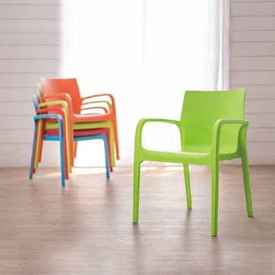 Alissa Green Stackable Resin Patio Dining Armchair Set