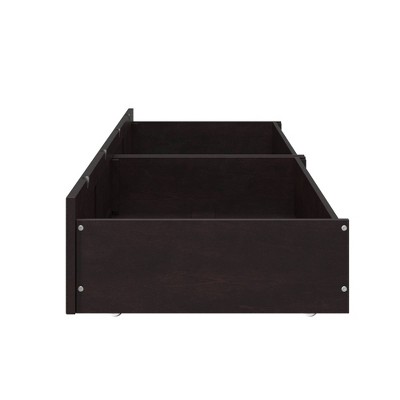 Espresso Solid Hardwood Underbed Storage Drawers Set