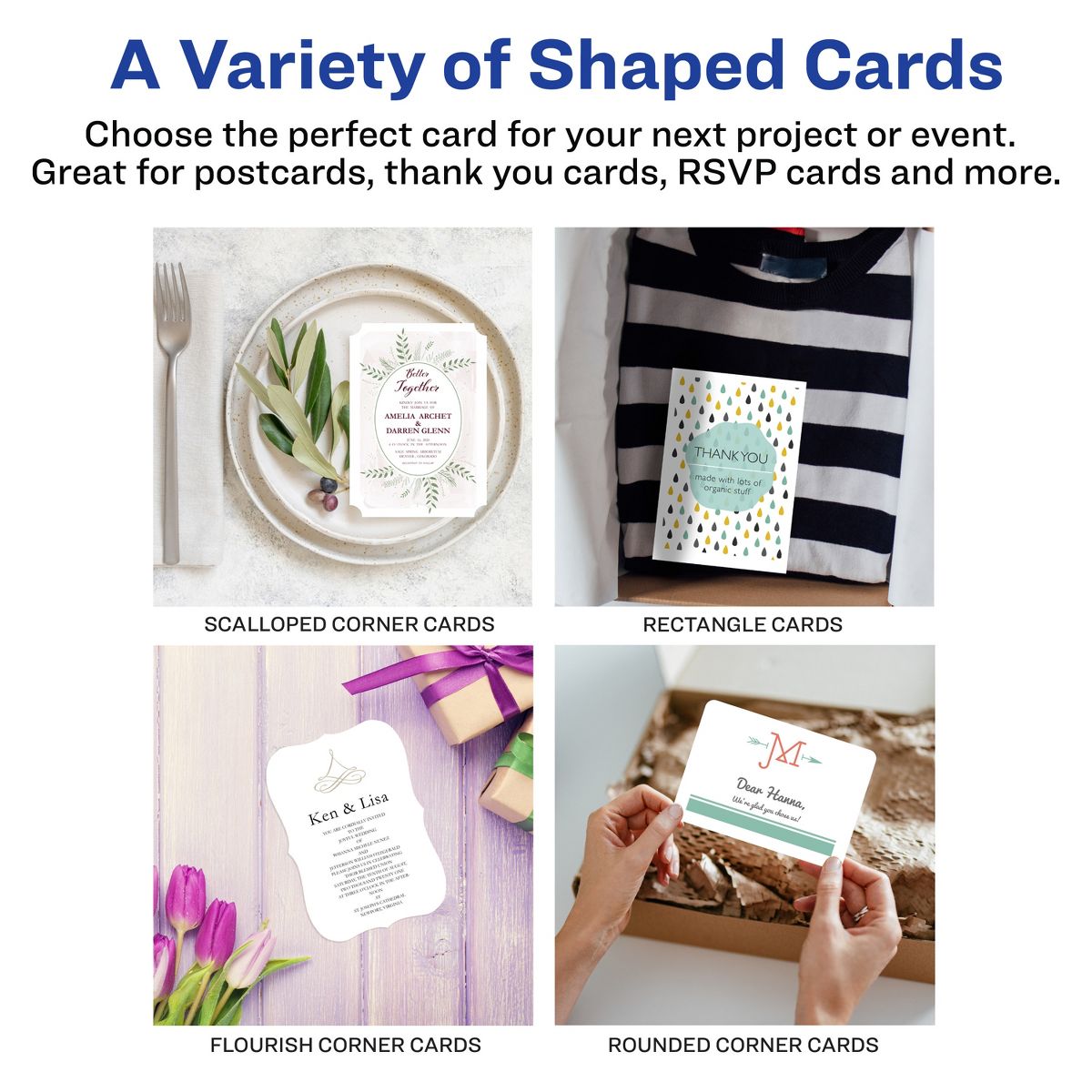 Avery White Postcards, 3-1/2" x 5" Rectangle Scalloped Edge - thumbnail 4