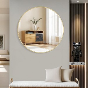 Beautyolove Round Mirror 30 Gold Wall Mounted Circle Mirrors Vanity Mirror - 1 of 4