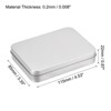 Unique Bargains Home Tinplate Sturdy Durable Portable Storage Box with Lids Silver Tone - 2 of 3