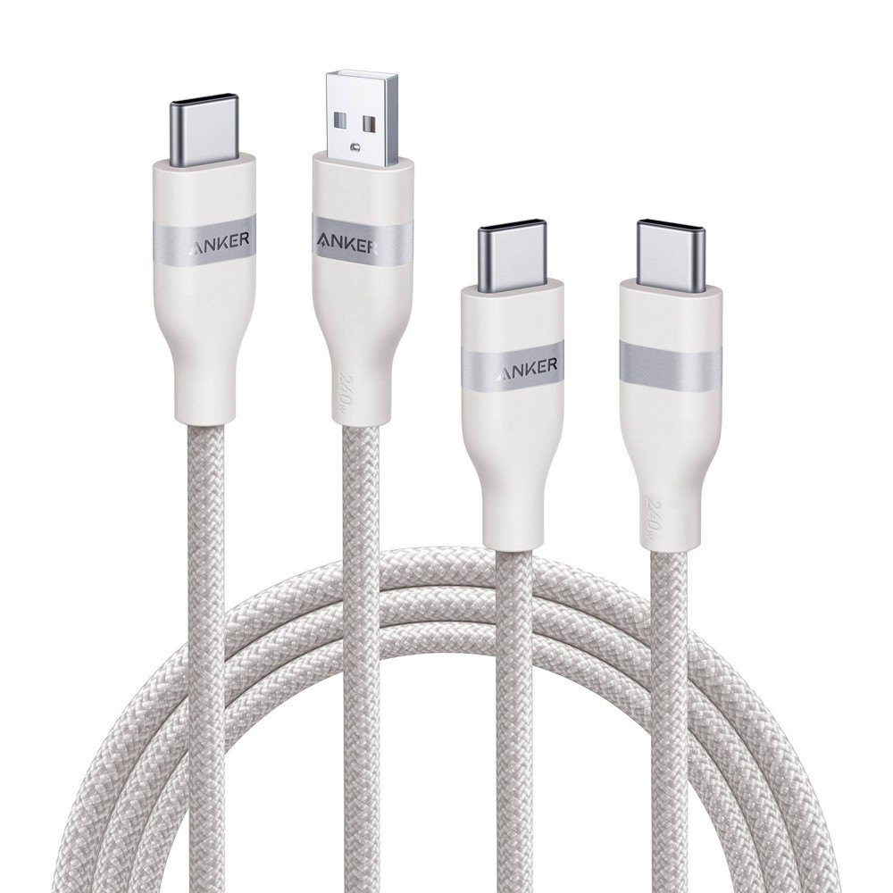 Anker USB-C to USB-C and USB-A to USB-C Cable - 6 ft - White