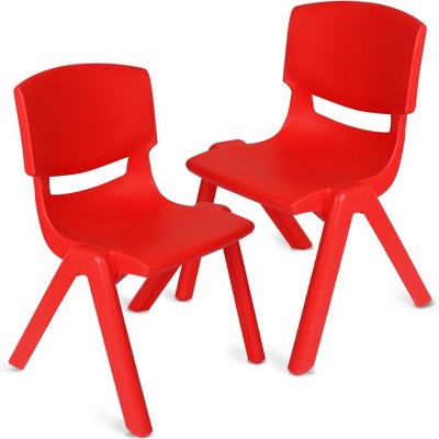 Playkidiz Kids Plastic Chair Set of 2- Preschool Chairs for Toddlers Kids 20.5" H - Red
