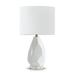 Maxax White/Blue  Geometric Ceramic Table Lamp - 1 of 4