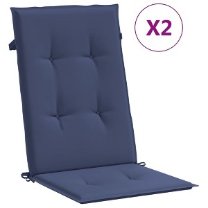 vidaXL Highback Chair Cushion Set of 2 Navy Blue 100% polyester - 1 of 4