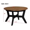 COWLOWN Black Table Legs 32inch Wood Round Coffee Table for Living Room, Walnut Top - 3 of 4