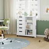 Mlezan 5-Drawer Storage Cabinet: Mobile Printer Stand with Shelves and Door. Dresser Chest for Home Office Organization and Storage. - 2 of 4