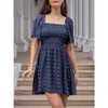 EXLURA Women's Summer Casual Square Neck Dresses Ruffle Short Sleeve Swiss Dot Flowy Mini Dress - 2 of 4
