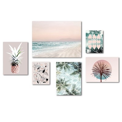 Americanflat - Tropical Beach Canvas Gallery Wall Set by Hope Bainbridge