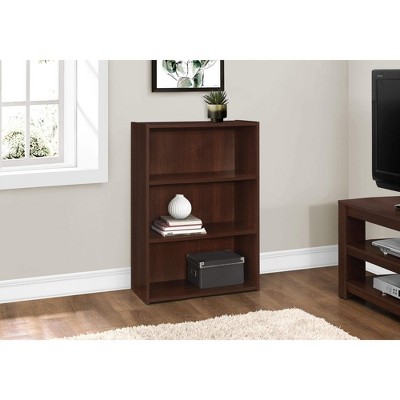 Cherry Laminate Adjustable 3-Shelf Bookcase 36"H