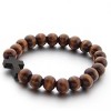 Fashion Religious 10MM Wooden Beads Cross Bracelet Handmade Catholic Jewelry - 3 of 4