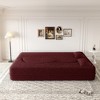 Whisen 3-In-1 Full Size Folding Sofa Bed & 2-Seat Floor Sofa & Chaise Lounge, Teddy Upholstery with 2 Pillows, No Assembly - 3 of 4