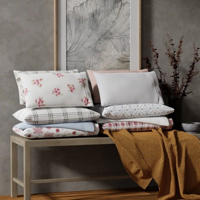 King Pink Floral Cotton Flannel Sheet Set