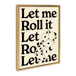 Kate & Laurel All Things Decor 18"x24" Let Me Roll It Framed Canvas by Alli Standefer Bright Gold - 1 of 4