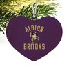 Albion College Britons Logo Heart Love Wood Christmas Tree Holiday Ornament - 2 of 3