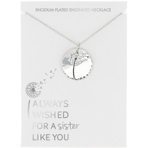 Pavilion Gift Company - Sister - 16.5"-18.5" Engraved Rhodium Plated  Necklace - Necklaces - 1 of 4