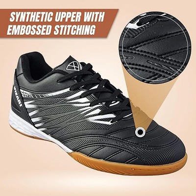 Vizari Men's 'Valencia' Indoor Soccer Shoes - Black/White, Size 7 — фото 4