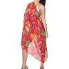 LA LEELA Women's Summer Beach Bikini Wraps Sarong Swimwear Cover up Wrap Skirt Bathing suit Swimsuit Pareo for Women One Size Red, Fish - 2 of 4