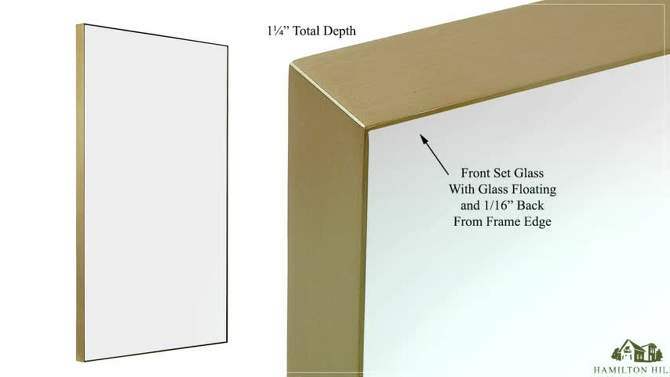 Hamilton Hills 22" x 30" Contemporary Gold Brushed Metal Wall Mirror, 2 of 5, play video