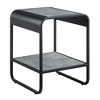 Royal Hampton 21 Inch Modern End Table with Open Shelves, Wood, Gray, Black - 3 of 4