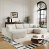 TiramisuBest 107" Cloud Sectional Couch with L-Shaped Chaise, Modern Modular Deep-Seat Sofa, Plush Corduroy Upholstery, No Assembly, White - 3 of 4