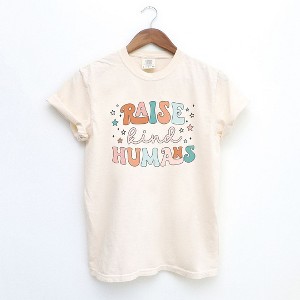 Simply Sage Market Women's Raise Kind Humans Colorful Short Sleeve Garment Dyed Tee - 1 of 2