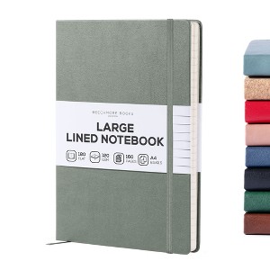 Ruled Journal Notebook, A4 8.5 x 11.5 inch 160 Lined Pages, Hardcover Leather Writing Journals for Women, Men, 120 GSM Thick Paper, Gifts Box Included - 1 of 4