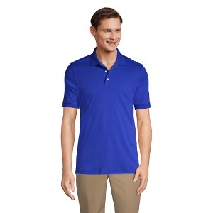 Lands' End School Uniform Men's Long Sleeve Interlock Polo Shirt - 1 of 4