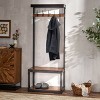 Willards Modern Industrial Handcrafted Mango Wood Coat Rack with Bench Cafe Brown/Black - Christopher Knight Home: Entryway Storage, 5 Hooks - 2 of 4