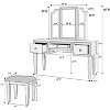 TiramisuBest Luxurious Majestic Classic Cherry Color Vanity Set w Stool 3- Storage Drawers 1pc Bedroom Furniture Set Tri-Fold Mirror - 3 of 4