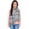 Anna-Kaci Women's Plaid Pattern Scarf with Fringed Edges and Soft Lightweight Material for Year-Round Use - 4 of 4