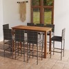 vidaXL Patio Bar Set Bar Table and Stools Patio Furniture Set with Cushions - Gray 8 Piece - 2 of 4