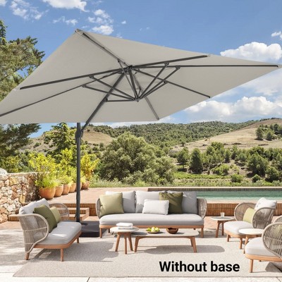 Sonkuki 11.5×9FT Offset Outdoor Patio Aluminum Cantilever Umbrella with Infinite Canopy Angle Adjustment