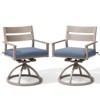 Crestlive Products Patio 2pc 360° Swivel Outdoor Dining Chairs Aluminum Frame, Wood Grain Finish with Sunbrella Cushion - 2 of 4
