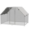 PawHut Chicken Coop Galvanized Metal Hen House Large Rabbit Hutch Poultry Cage Pen Backyard with Cover, Walk-In Pen Run - 4 of 4
