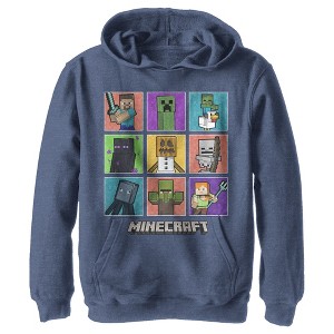 Boy's Minecraft Character Boxes Pull Over Hoodie - 1 of 4