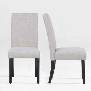 WestinTrends  Upholstered Linen Fabric Dining Chair (Set of 2) - 1 of 4
