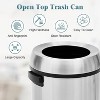 17 Gallon Trash Can, Round Waste Container with Handle, Commercial Grade Stainless Steel Recycling Bin for Kitchen, Office, Outdoor - 2 of 4