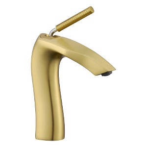 Brushed Gold Single Handle Lavatory Basin Sink Faucet - 1 of 4