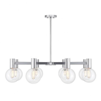 Savoy House Wright 8-Light Chrome Chandelier with Clear Glass Shades